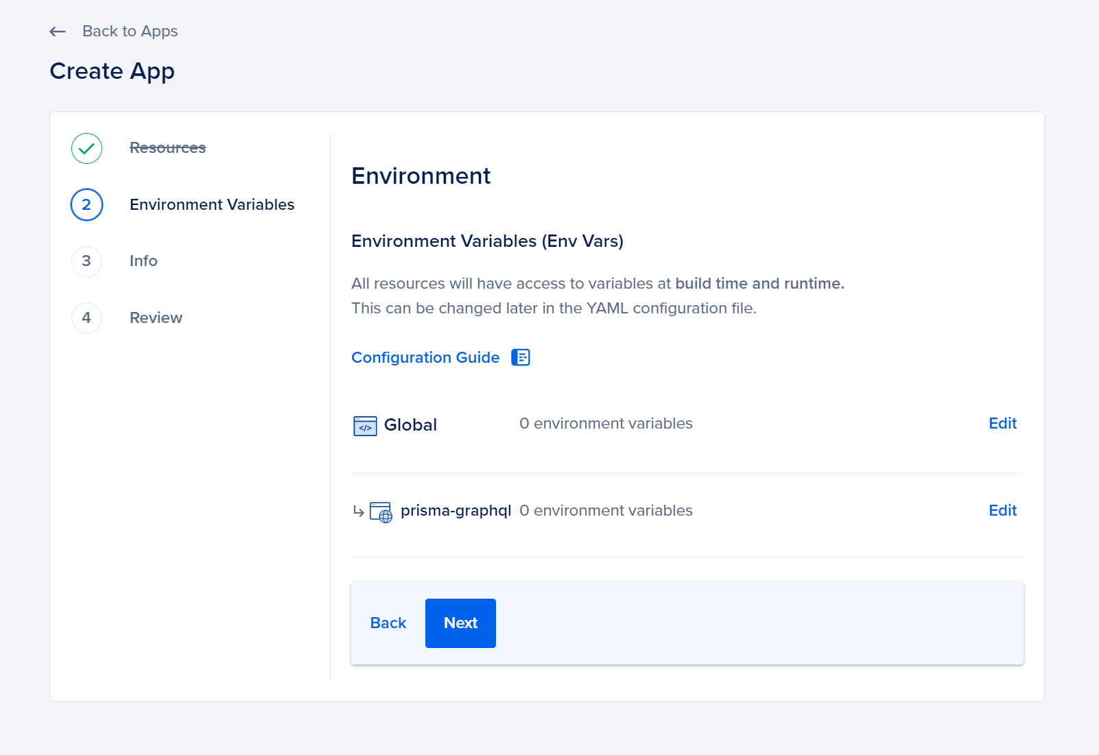 Screencapture displaying the Environment Variables default setup