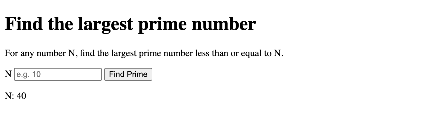 Your rendered template now showing the number submitted below the form